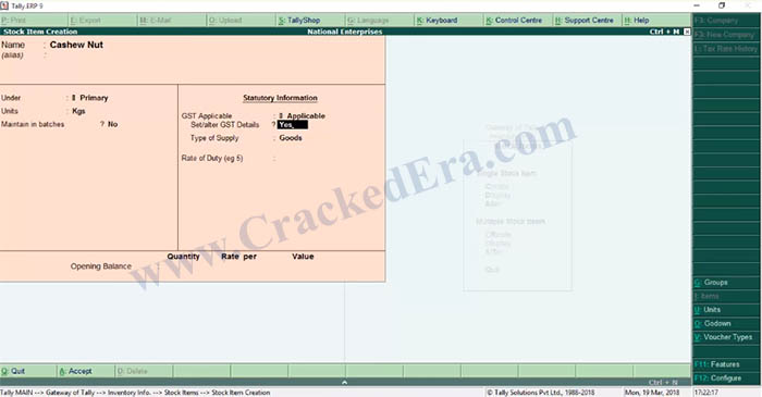 Tally ERP 9 Crack Download Screen